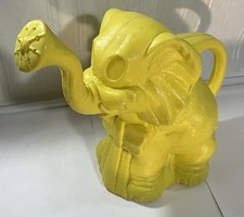 Vintage OHIO ART Yellow Plastic Blow Mold Elephant Watering Can 8.5โ Made in USA