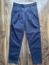 Chino "The Stronghold" resistente blu marino sottile conico W32 L31 nuovo senza etichette prezzo di listino £ 89