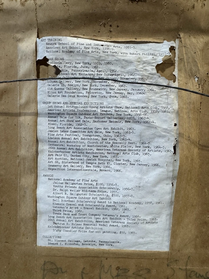 1959 Thomas J Strickland Painting On Canvas Signed and Dated - Изображение 3 из 4