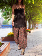 ZARA ZW COLLECTION PAISLEY BLOOMER PANTS sz M