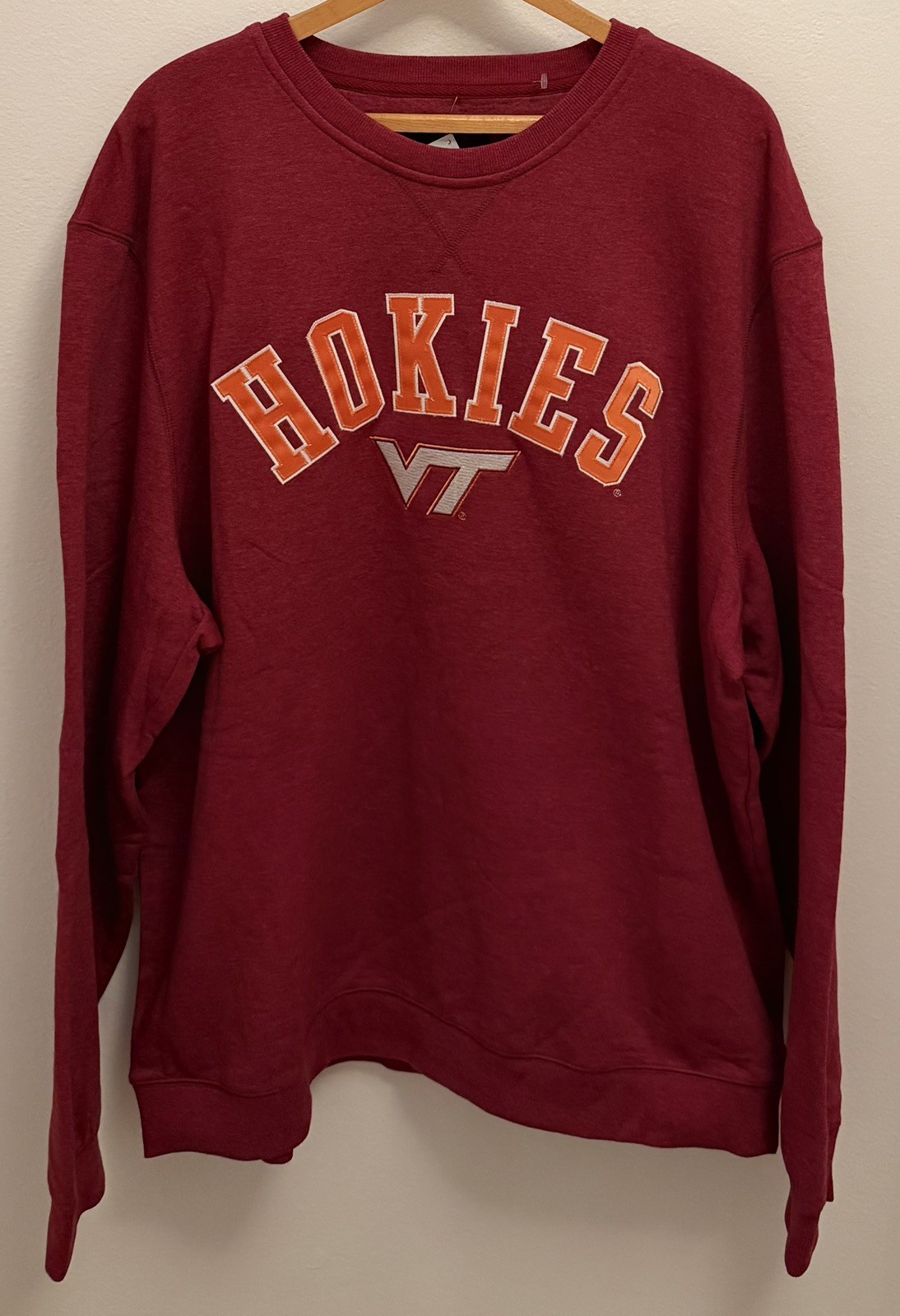 Virginia Tech Hokies Maroon Captivating Crew Neck Sweatshirt Men's 2XL - NWT