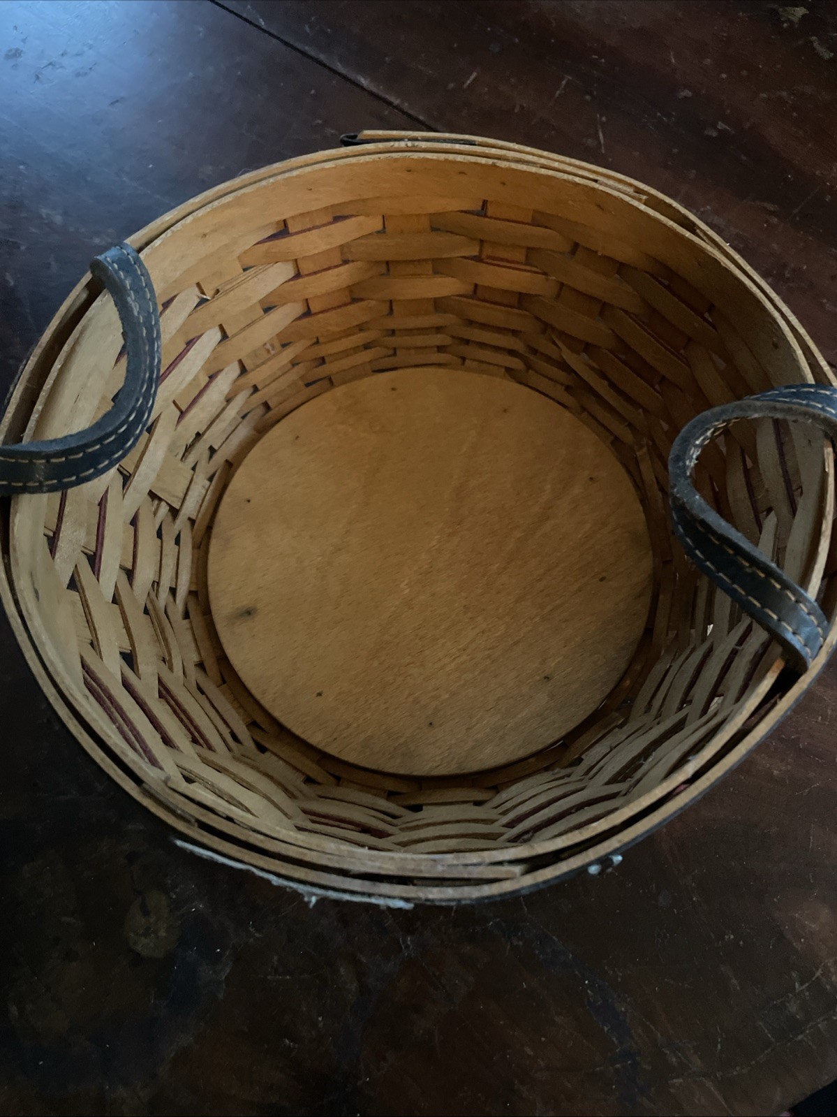 Longaberger 2005 Inaugural Basket w/Leather Handles, Liner & Papers 6 1/2"