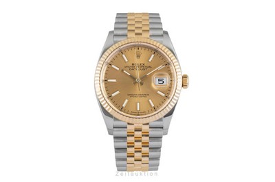 Rolex Datejust Stahl / Gold Automatik Gold Dial Herrenuhr Ref. 126233