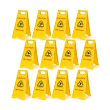 MATTHEW CLEANING 25'' Industrial Wet Floor Sign 12 Pack 2-Sided Safety A-Fram...