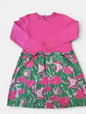 Lilly Pulitzer Girls Dress Size 8 10 Pink Green Floral Long Sleeve Knit Cotton