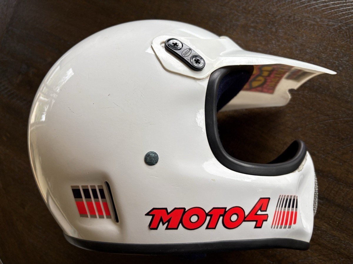 Vintage Bell Moto 4 Motorcycle Helmet With Visor Size 7-3/8” / 59