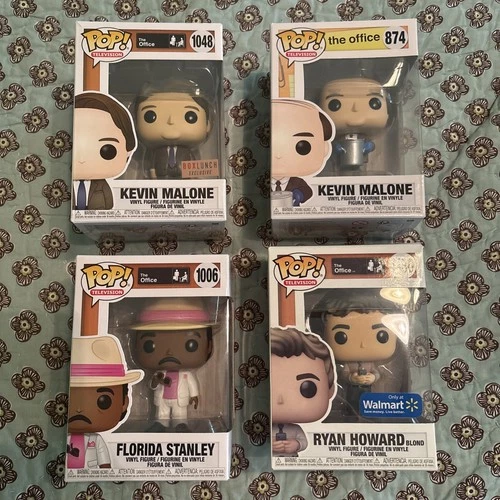 Funko Pop! Figures The Office Kevin, Florida Stanley, Ryan, Lot Of 4