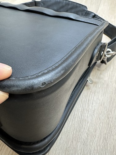 APC schwarze Leder Aktentasche Laptop Schulter Computer Tasche Crossbody Pendlertasche - Bild 19 von 19
