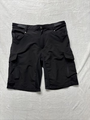 MTB Mens XXL 38x12 Cycling Casual Shorts Cargo Pockets Black Adjustable Waist