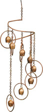 AG-87064, 8 X 25 Flamed Circle with Bells Hanging Spiral Mobile, 8 X 2