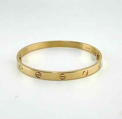 CARTIER LOVE BRACELET CLASSIC 18K YG NEW VERSION SIZE 19 W/ BOX