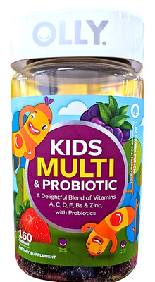 OLLY Kids Multivitamin + Probiotic Gummy Berry 160 Count EXP 10/2026