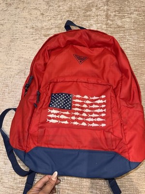 Columbia PFG ZigZag 22L Backpack, Red Spark/Carbon USA Fish Flag - RARE 