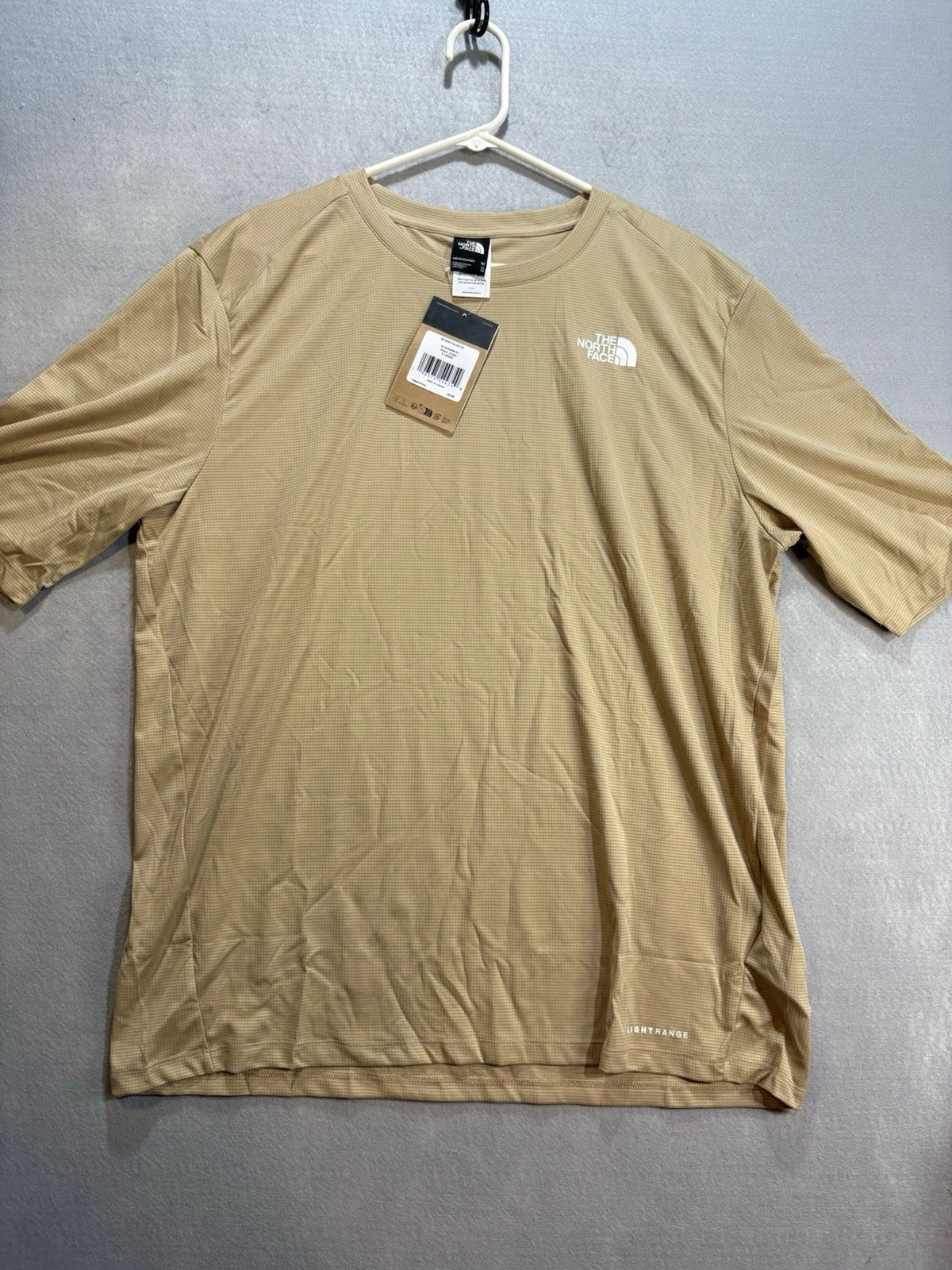 North Face “Shadow” Short Sleeve NWT Sun Shirt Khaki Stone Tan UPF 40+ Sz XL