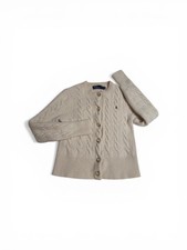 Polo Ralph Lauren Cream Cable-Knit Wool Cashmere Cardigan Kids LG/Adult XS