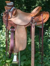 Western Horse Saddle Leather Wade Tree A Fork Work Ranch Roping Equestrian Tack