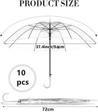 10PCs Rain Umbrellas Dome Birdcage Transparent PVC Wedding Brolly Clear Bubble