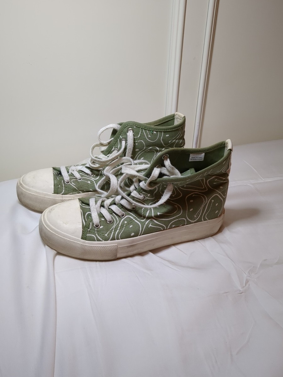 The Smiley Co American Eagle Sneakers High Tops Green 100% Cotton