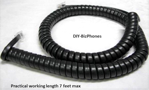 Lot of 10 ESI Phone Handset Cord DFP 24 48 Key Receiver Curly Coil Charcoal 12Ft