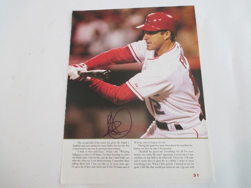 STEVE FINLEY LOS ANGELES ANGELS ORIGINAL SIGNED AUTOGRAPHED MAGAZINE PAGE ONLY - Picture 2 of 3