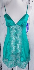 VTG Nancy King Women's Lingerie Vintage Baby Doll Top Cami Sleepwear Emerald S