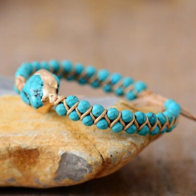 [Haleine] Gemstone Mix Bracelet Turquoise (WA124)★男女共用 Haleine] Gemstone Mix Bracelet Turquoise (WA124)☆男女共用