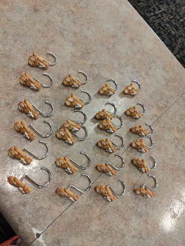 RT2-24 Teddybär mit Fliege Duschvorhang Haken Resin 24er Set - Bild 1 von 2