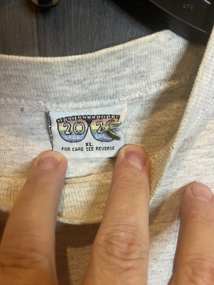 Vintage 20/20 Sport Wisconsin Ringer T-Shirt Adult XL Gray/Red Made In The USA - Image 4 of 4