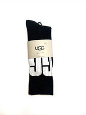 NEW UGG Black  White Crew Socks Size S/M 5-9