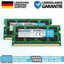 8 GB RAM DDR3 SO-DIMM 2Rx8 PC3-8500S-7-10-F2 1,5 V CL7 computer portatile (2 x 4 GB)