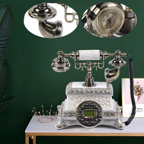 Vintage Retro Corded Antique Phone with Ergonomic Handle, Large Dialing Key