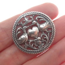 800 Silver Antique Austria Royal Coat of Arms Oxidized Pin Brooch