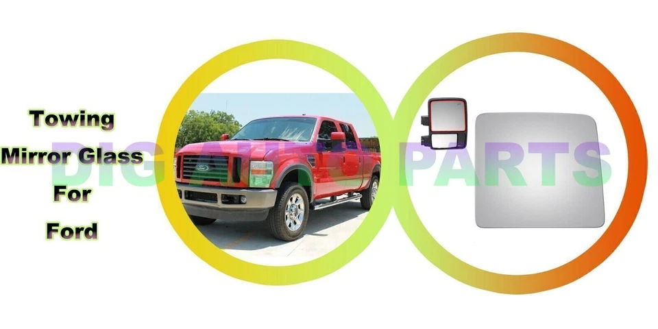 Espejo de vidrio para Ford F-250 F-350 F-450 Super Duty 2008-16 lado derecho + adhesivo Foto 4 de 4