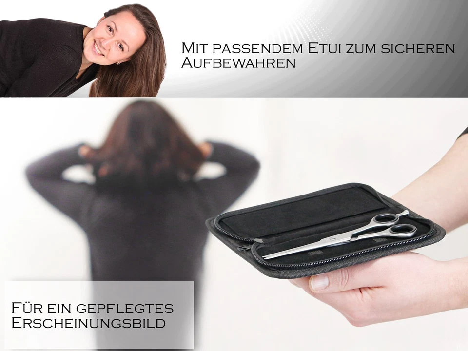 Profi Haarschere Friseurschere 6 Zoll 15,24 cm mit Mikroverzahnung im Etui NEU - Bild 3 von 4