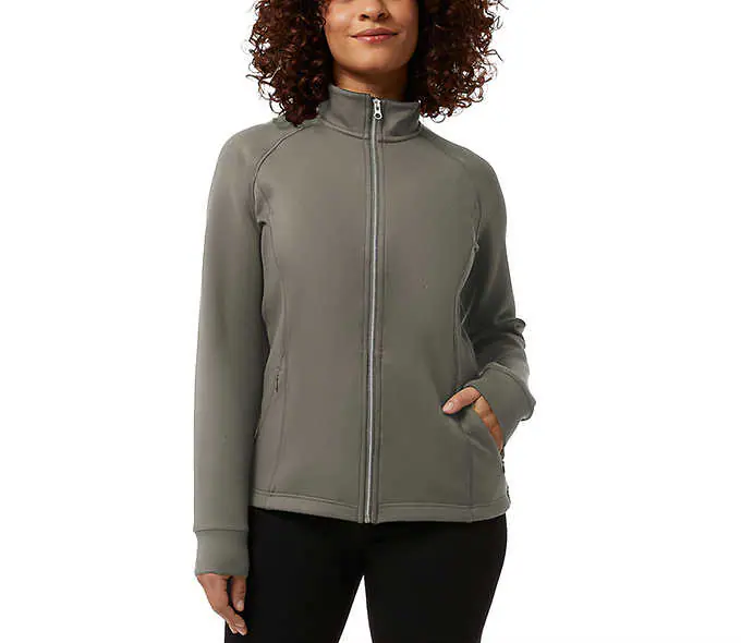 NWoT 32 Degrees Heat Womens Active Full Zip Jacket Castor Gray