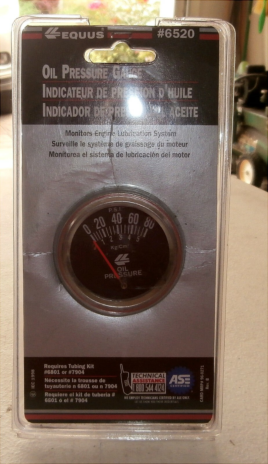 Equus 6520 Mechanical Oil Pressure Gauge 2 &1/16 inch 0 to 100 PSI