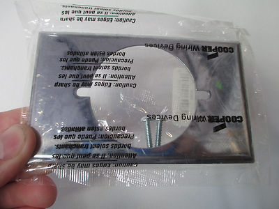 COOPER WIRING DEVICES 39CH SINGLE GANG 240V CHROME STEEL OUTLET COVER PLATE