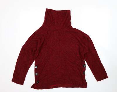 Lucca Vannuci Damen Pullover rot Rollkragen Acrylmischung Größe M