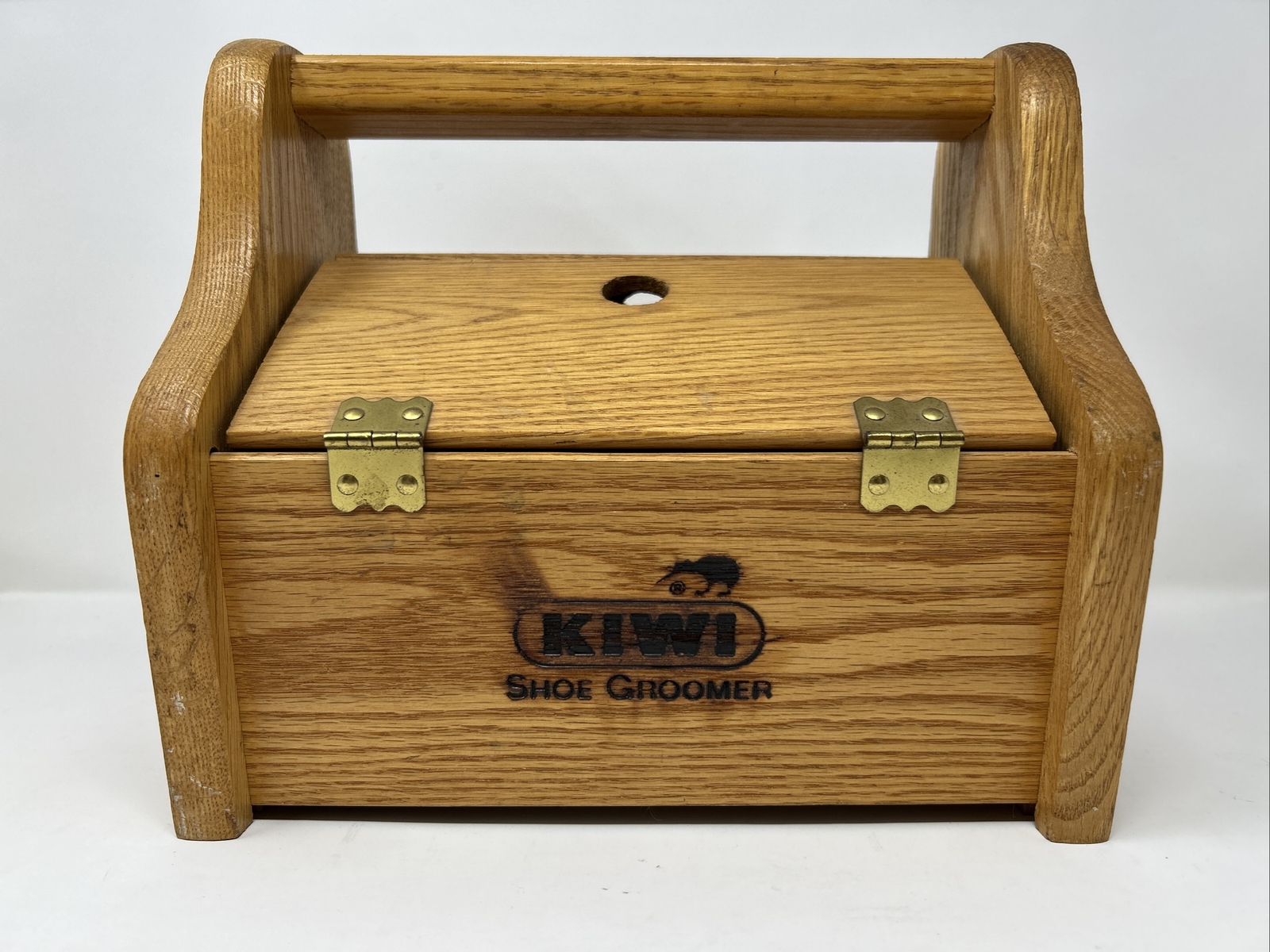 Vintage Kiwi Shoe Groomer Box Shoeshine Polish Shine Care Valet Wooden Storage eBay
