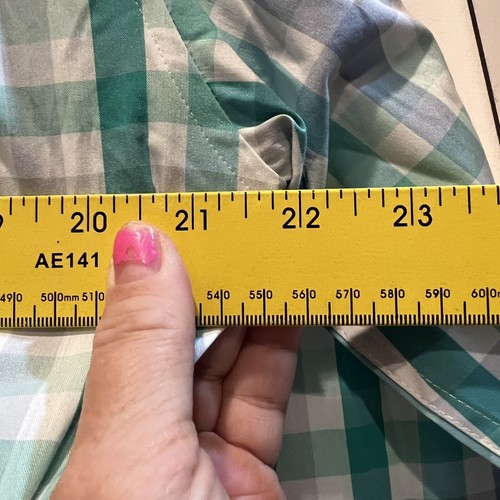 NEW J Crew Shirt Mens Size Medium Slim Aqua Blue Check Button Front Long Sleeve - Picture 6 of 10