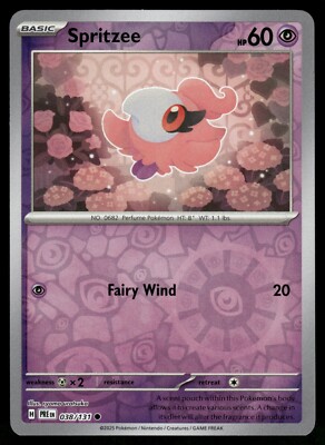 Spritzee Reverse Holo NM 038/131 SV: Prismatic Evolutions Pokemon
