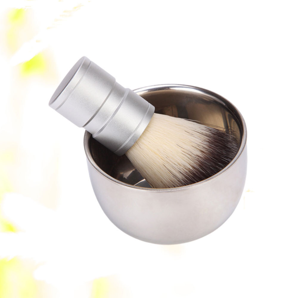 Styling Brush Men Stainless Steel Shaving Bowl Hair Shaving Brush