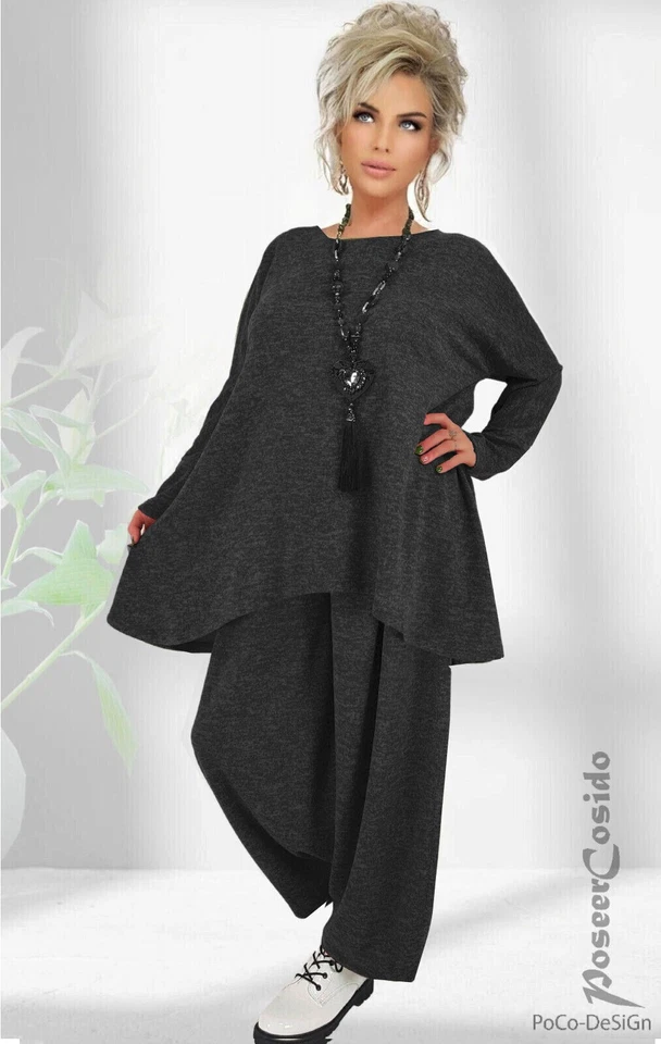 LAGENLOOK Strick Pullover Long-Shirt 42 44 46 48 50 52 54 56 58 L-XL-XXL-XXXL - Bild 2 von 4