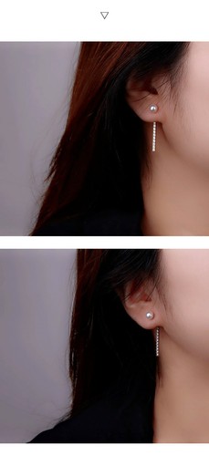 Long Dangle Drop Silver Earrings Diamante Rhinestone Sparkle Wedding Bridal Prom - Picture 10 of 26