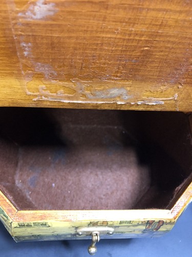 Vintage Anton Pieck Holz Geldbörse Decoupage Tasche Andenken Box *MANGEL - Bild 14 von 22