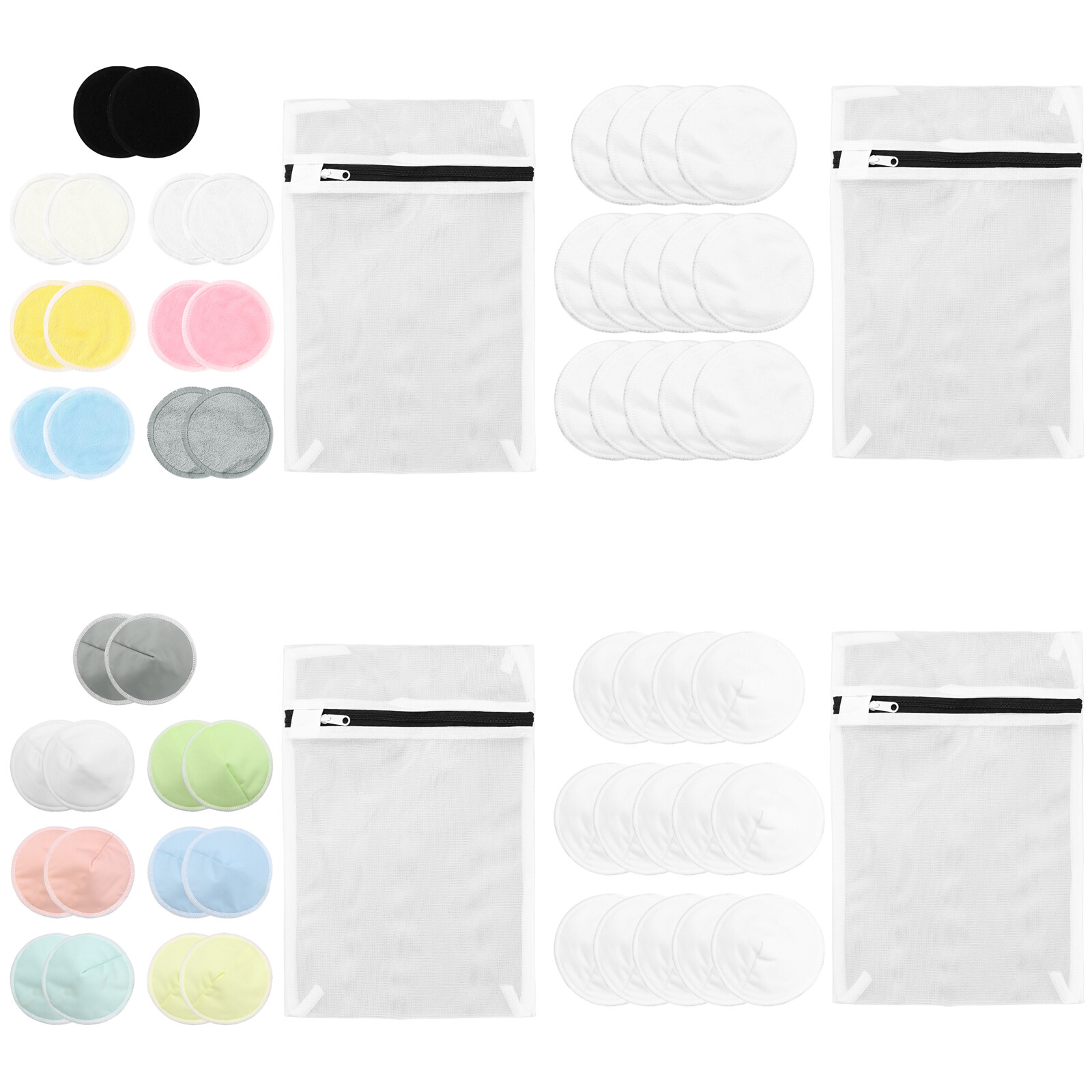 14Pcs Washable Nursing,Breastfeeding Pads Reusable Soft Makeup Remover Absorbent