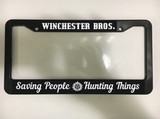 For Gun Fans Winchester Bros Saving People Hunting Things License Plate Frame