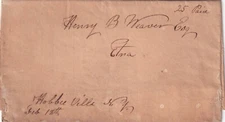 1830s Hobbie Ville Hobbieville New York m/s Cancel cover to Henry B Weaver, Etna