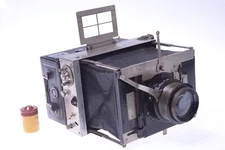 ✅ GAUMONT REPORTER 10X15CM GLASS PLATE CAMERA *READ* ZEISS TESSAR 165MM 3.5 LENS