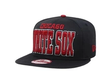 New Era 9Fifty Men Women Cap Chicago White Sox Navy Blue Coop Solid Snapback Hat